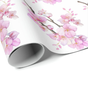Schöne rosa Aquarell-Kirsch-Sakura-Blüten Geschenkpapier