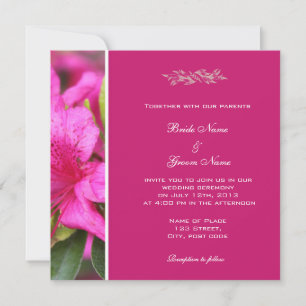 Schöne rosa Azaleen-Blumen Hochzeit Einladung