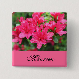 schöne rosa Azaleenblumen Name-Taste Button