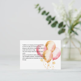 Schöne rosa Balloons Duschvorschau Begleitkarte