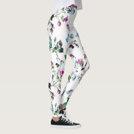 Schöne Rosa & Blau Blume Leggings