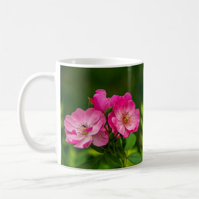 Schöne rosa Blume-6845 Kaffeetasse (Links)