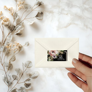 Schöne rosa Blume auf Gold-Rücksendeadresse Adressaufkleber