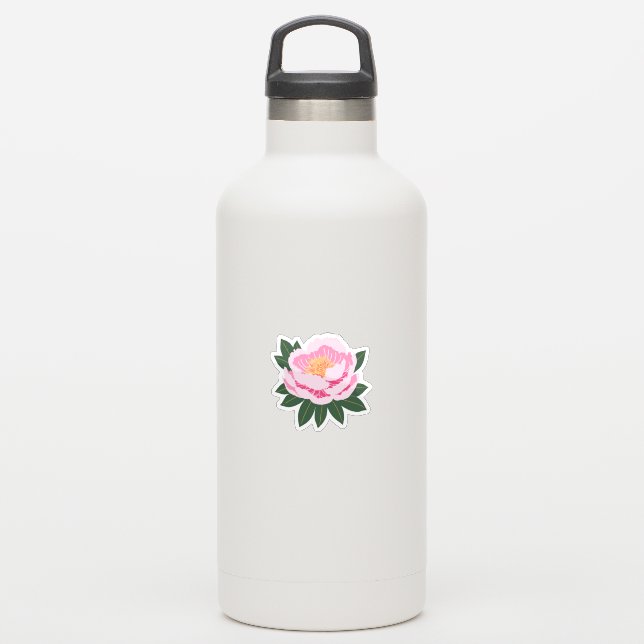 Schöne rosa Blume Aufkleber (Wassserflasche)