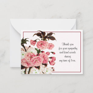 Schöne rosa Blume Danke Mitteilungskarte