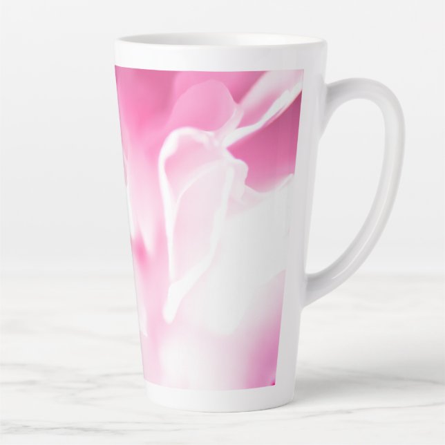 Schöne rosa Blume drucken große Latte-Tasse Milchtasse (Rechts)