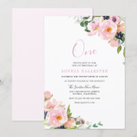 Schöne Rosa Blume Girls 1. Geburtstag