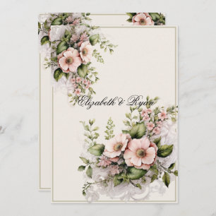 Schöne rosa Blume Grüne Weinberge Einladung