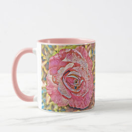 Schöne rosa Blume Malerei Tasse