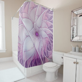 Schöne rosa Blume Moderne Abstrakte Fraktal Kunst, Duschvorhang