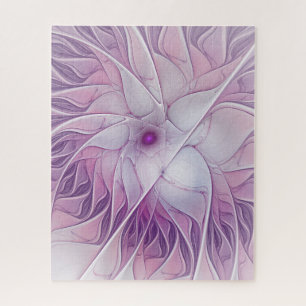 Schöne rosa Blume Moderne Abstrakte Fraktal Kunst, Puzzle