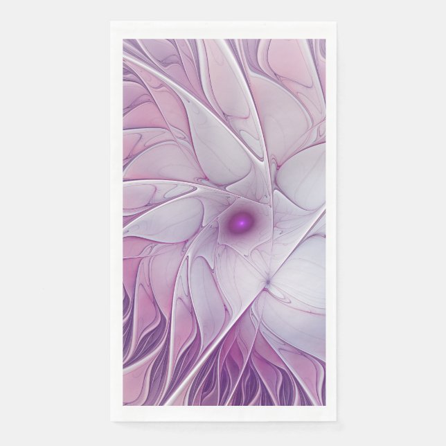 Schöne rosa Blume Moderne Abstrakte Fraktal Kunst, Serviette (Vorderseite)