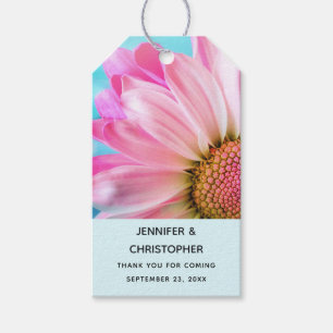 Schöne rosa Blume Nah Foto Hochzeit Geschenkanhänger
