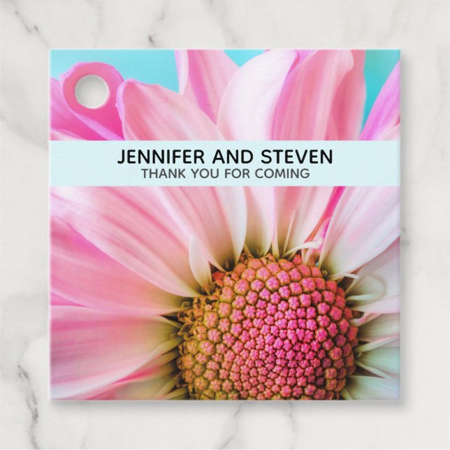 Schöne rosa Blume Nah Foto Hochzeit Geschenkanhänger (Vorderseite)