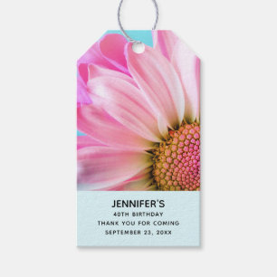 Schöne rosa Blume Nah Up Foto Geburtstag Geschenkanhänger