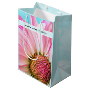 Schöne rosa Blume Nah Up Foto Mittelgeschenk B Mittlere Geschenktüte