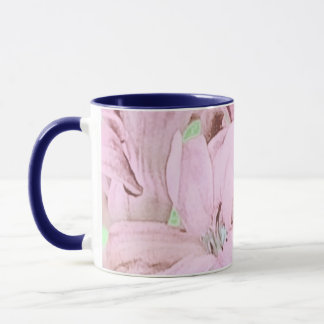 Schöne rosa Blume Tasse