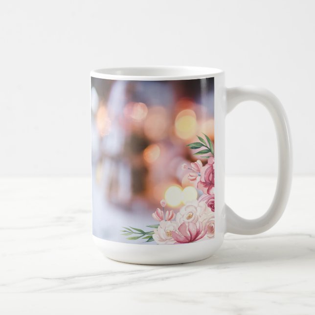 Schöne rosa Blumen-Kaffeetasse Kaffeetasse (Rechts)