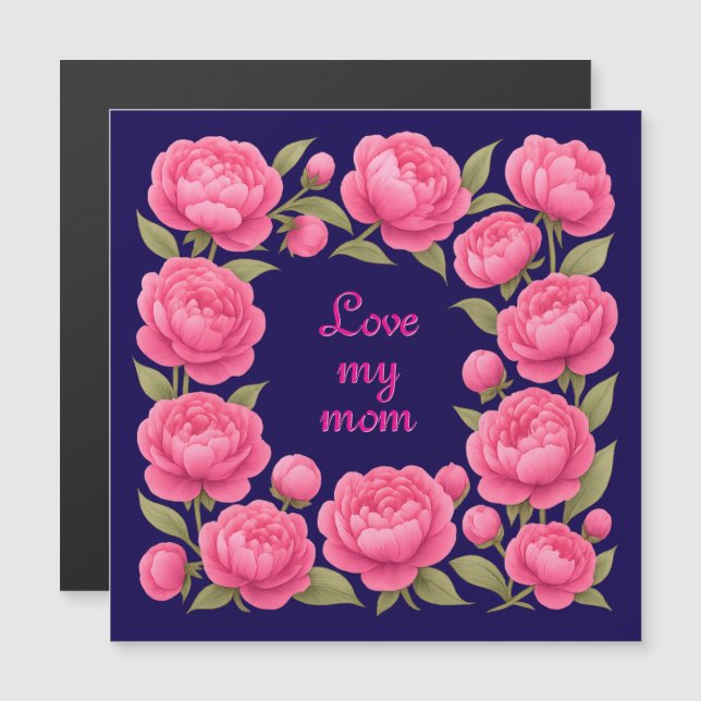 Schöne rosa Blumen zum Muttertag Magnetkarte (Vorne/Hinten)