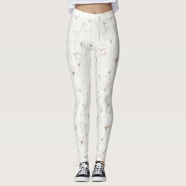 Schöne Rosa-blumige Farbe Leggings (Vorderseite)