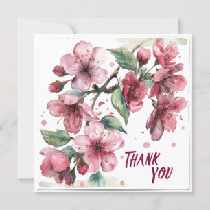 Schöne rosa Blüten Dankeschön-Karte.  Dankeskarte
