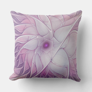Schöne rosa Blüten moderne abstrakte Fraktalkunst Kissen