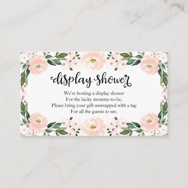 Schöne rosa Blütendusche mit Dusche Encl Begleitkarte (Vorderseite)