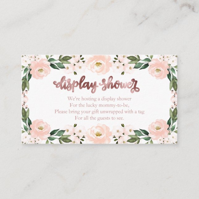 Schöne rosa Blütendusche mit Dusche Encl Begleitkarte (Vorderseite)