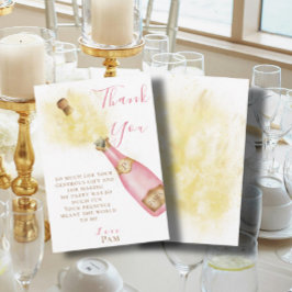 Schöne rosa Champagner Bubbly Brunch Geburtstagspa Dankeskarte