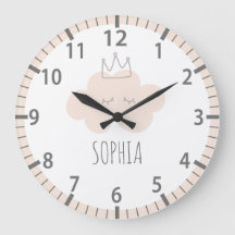 Schöne rosa Cloud Kinderzimmer Wall Clock