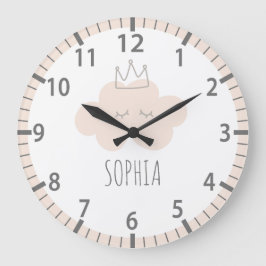 Schöne rosa Cloud Kinderzimmer Wall Clock Große Wanduhr