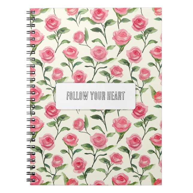Schöne rosa cremefarbene Rosen Blumen Notizblock (Vorderseite)