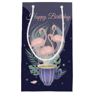 Schöne rosa Flamingo Exotic Tee Time Kleine Geschenktüte