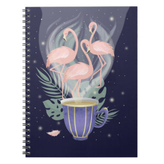 Schöne rosa Flamingo Exotic Tee Time Notizblock