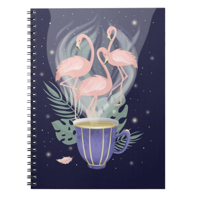 Schöne rosa Flamingo Exotic Tee Time Notizblock (Vorderseite)