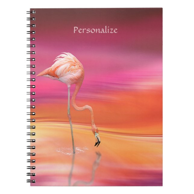 Schöne rosa Flamingo Surreal Colors personalisiere Notizblock (Vorderseite)