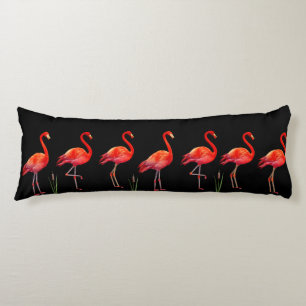 Schöne rosa Flamingos auf Schwarz Seitenschläferkissen