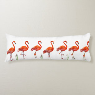 Schöne rosa Flamingos auf Weiß Seitenschläferkissen