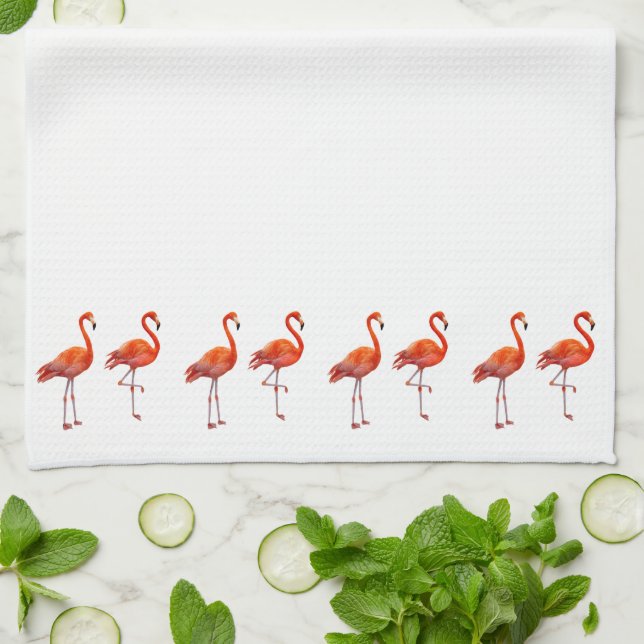 Schöne rosa Flamingos Geschirrtuch (Gefaltet)