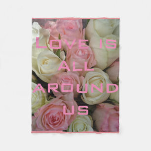 Schöne Rosa Fleece Liebe Blanket