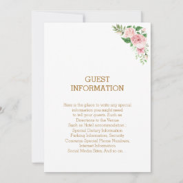 Schöne rosa Flora Elegant Boho Wedding Einladung