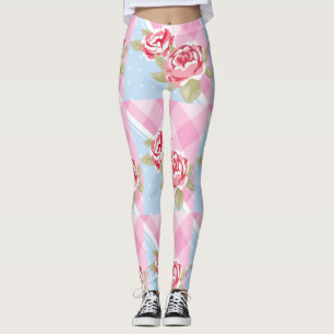 Schöne rosa Flora Leggings