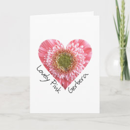 Schöne rosa Gerbera - Herzform Karte