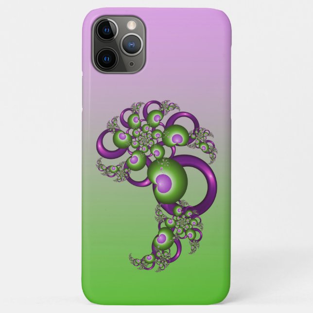 Schöne rosa grüne Herzen Modernes Abstraktes Frakt Case-Mate iPhone Hülle (Rückseite)