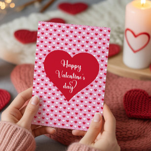 Schöne rosa Herzen Valentinstag Grußkarte Feiertagskarte