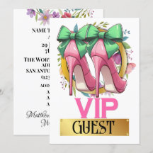 Schöne rosa High Heels VIP-Gästeeinladung