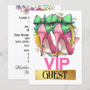 Schöne rosa High Heels VIP-Gästeeinladung Einladung