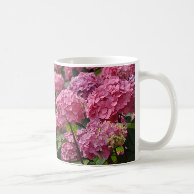 Schöne rosa Hortensienblüten Kaffeetasse (Rechts)
