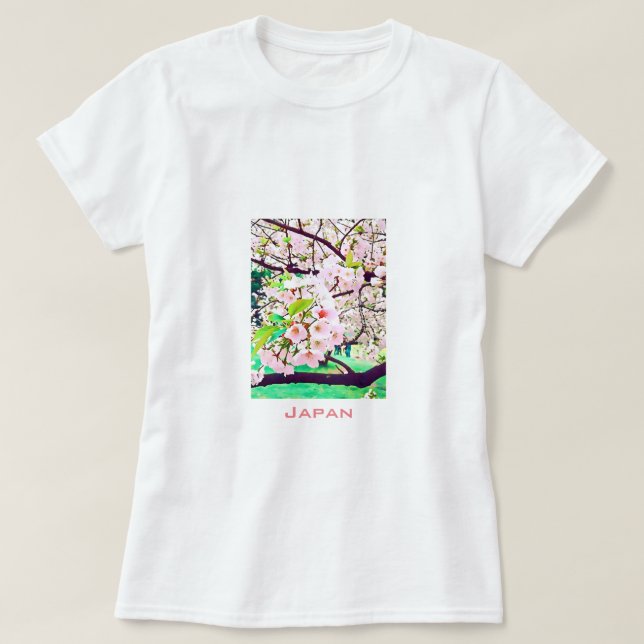Schöne Rosa Kirschblüte Japan Reise T-Shirt (Design vorne)