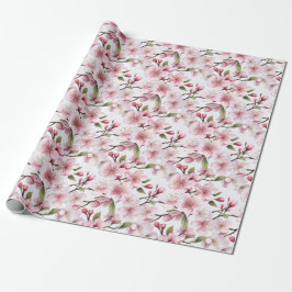 Schöne rosa Kirschblütenblumen Geschenkpapier